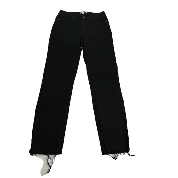 PAIGE Black Verdugo Crop Distressed Ankle Skinny Denim Jeans Size 25 - Picture 1 of 9